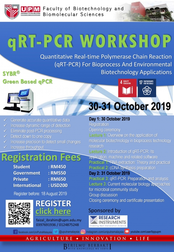 qRT-PCR Workshop for Bioprocess and Environmental Biotechnology Applications