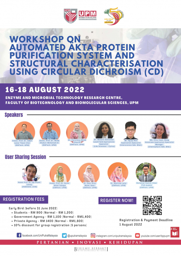 Workshop on Automated AKTA Protein Purification System and Structural Characterisation using Circular Dichroism (CD)